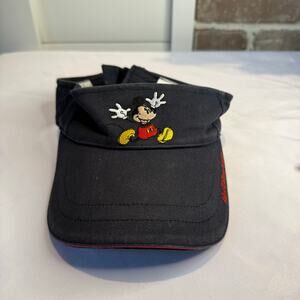 Walt Disney World Mickey Mouse Visor Hat Large Youth Adjustable Navy Blue